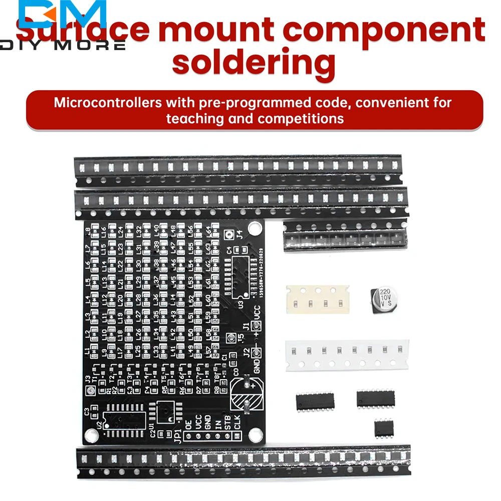 64/256LED Display Rosso LED SMD Dot Matrix Kit schermo pubblicitario 0-9 Display digitale Divertimento Kit elettronico fai da te Pratica di saldatura - Image 3