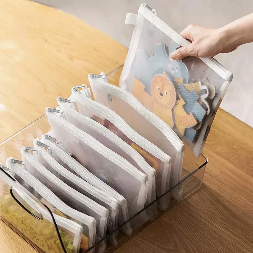 메쉬 지퍼 파우치 문서 가방, 방수 지퍼 파일 폴더, 학교 사무용품, 화장품 메이크업 가방, A4, A5, A6