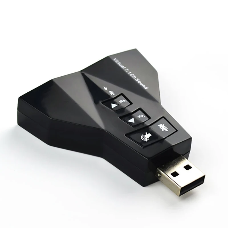 USB 가상 7.1 독립형 사운드 카드 비행기 모양 사운드 카드 컴퓨터 드라이버 프리 외장형 데스크탑 노트북