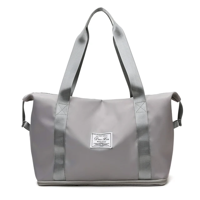Large Capacity Folding Travel Bags Waterproof Luggage Tote Handbag Travel Duffle Bag Gym Yoga Storage Shoulder Bag Dropshipping Grey