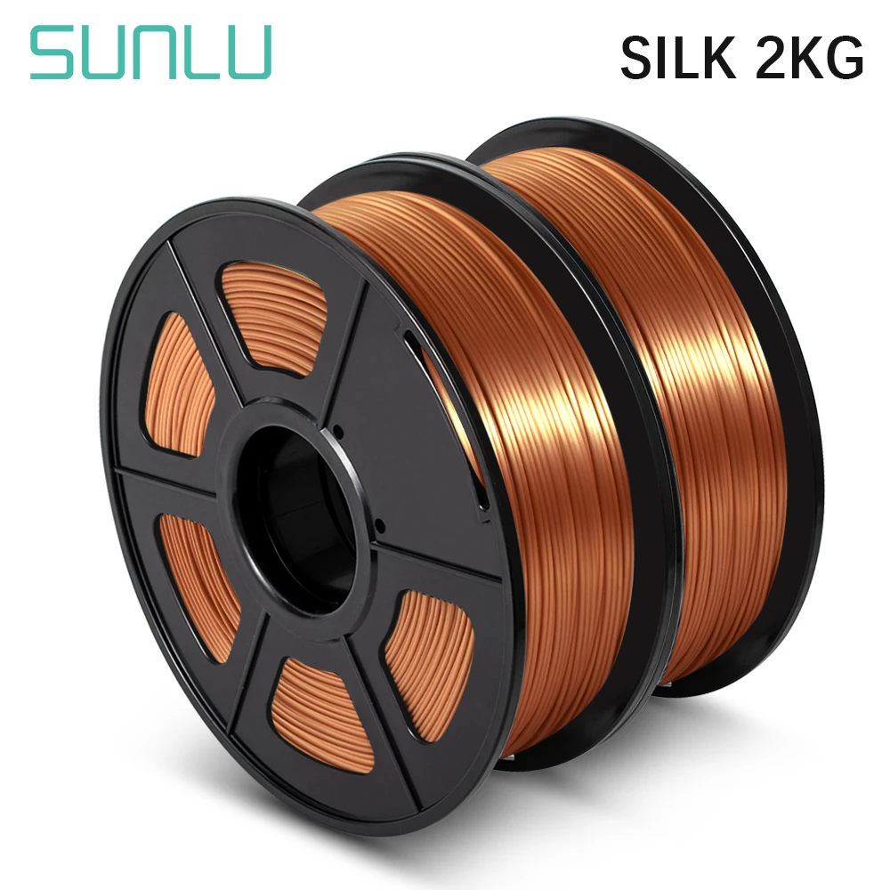 SUNLU Silk PLA Filament 1.75mm 1KG 2Rolls Shiny Metal-like Black Red Colors Silk 3D Printer Filament for DIY Artwork Printing sunlu silk pla filament 1 75mm 1kg 2rolls shiny metal like red colors silk 3d printer filament for diy artwork printing