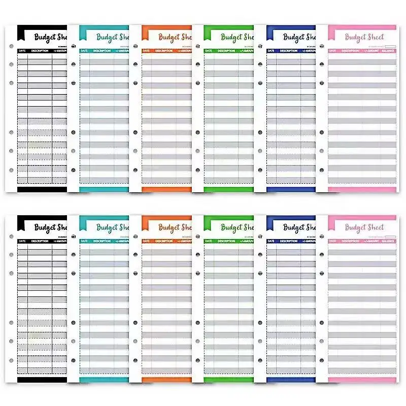Budget Binder Sheets A6 Binder Stickers for Pockets Daily Budget Record Notes Binder Papers Category Sticker Labels 4