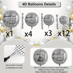 Silver Disco Balloons for Celebrations and Themed Events (20pcs)