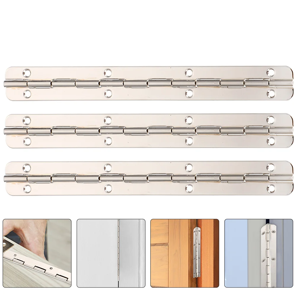 

4 Pcs Hinge Piano Jewelry Case Metal Small Hinges Box Long Stainless Steel Wooden