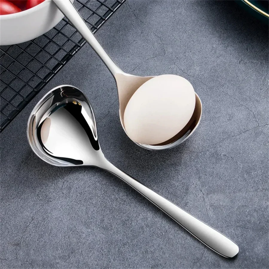 Stainless Steel Spoon Cutlery Set 5pcs/1pc Soup Spoon Rice LongHandle Tableware Set Kitchen Utensils