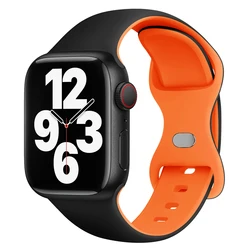 Premium Silicone Sport Strap for Smartwatch - Versatile and Durable Bracelet (Black orange)