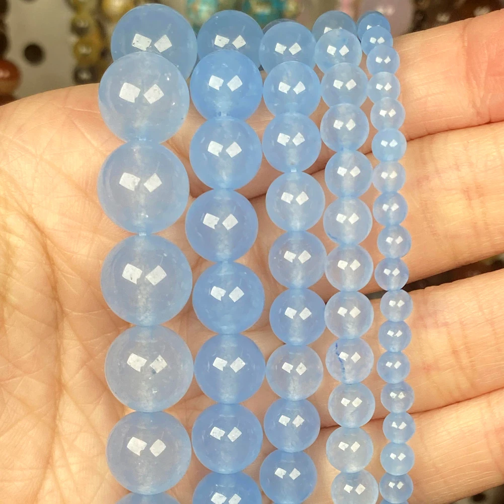 Natural Stone Beads Collection: Blue Chalcedony Crystal & Agate