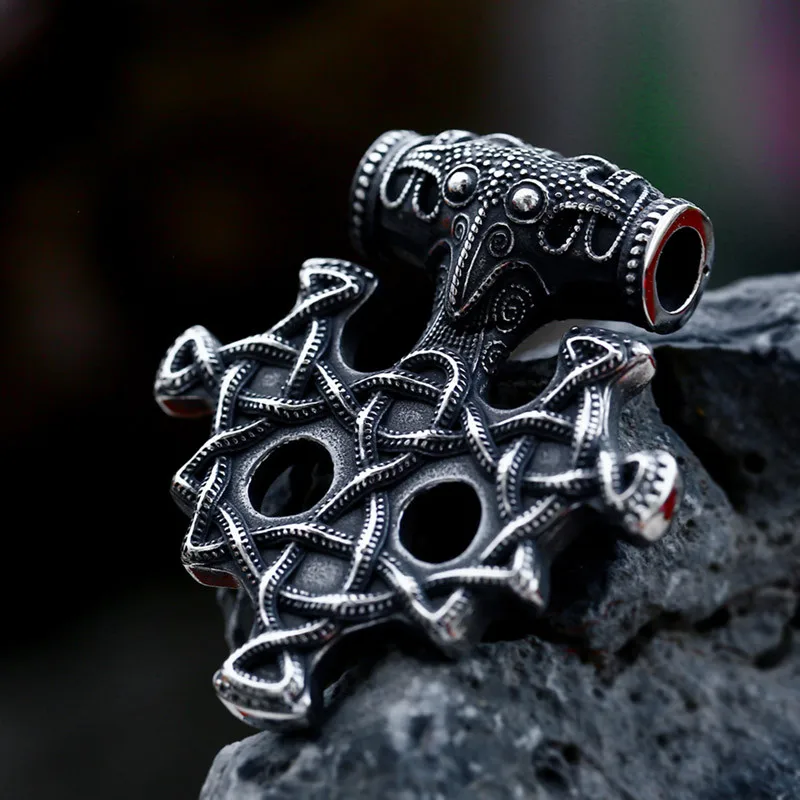 New Design Necklace 316L Stainless Steel Jewelry Punk Biker Vintage Skull Bone Pendant 2