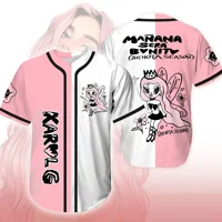 Summer Kids Cartoon Karol G Print Baseball Jersey T-shirt Harajuku Short Sleeve Tops Tees Fashion Clothing Men Baseball Uniform 1