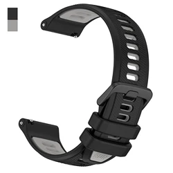Premium Silicone Replacement Sport Strap for Smartwatches - 20/22mm (B - Black Grey)