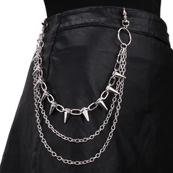 Unisex Hip Hop Punk Waist Chain for Pants and Jeans - Stylish Metal Keychain Jewelry Gift (As picture)