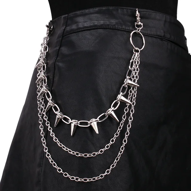 Hip Hop Punk Rock Metal Pants Waist Chain Men Women Key Chain Trousers Chain Wallet Keychain Jeans Unisex Hip-hop Jewelry Gift