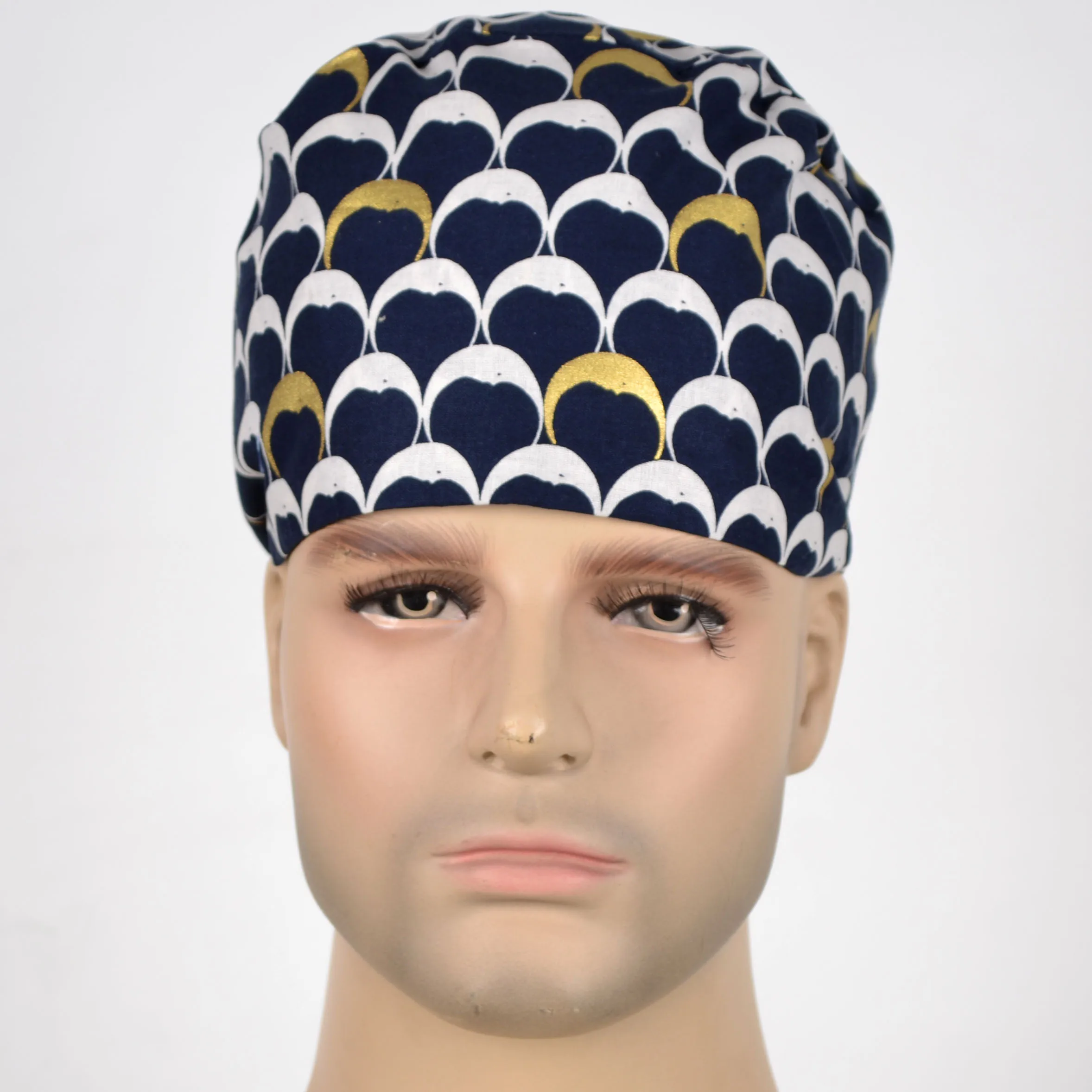 Hennar Men Medical Scrub Caps in 100% Cotton Two Sizes Doctor Caps Sports Prints