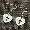hroryn New Fashion Handmade Cross Egyptian Ankh Life Symbol Flower Cross Pendants Silver Color Earrings For Womens Style 6