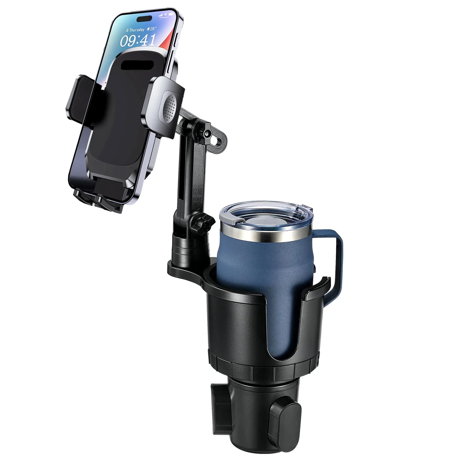 자동차 핸드폰 거치대, 컵홀더형 핸드폰 거치대 메모리 기능 360도 회전 ° 회..