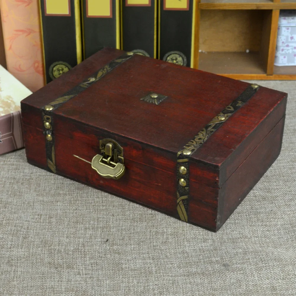 나무 상자 23x16x7.5cm 천연 나무 보관 케이스 홈 스토리지 레트로 나무 기념품 상자 예술 취미 선물 쥬얼리 반지