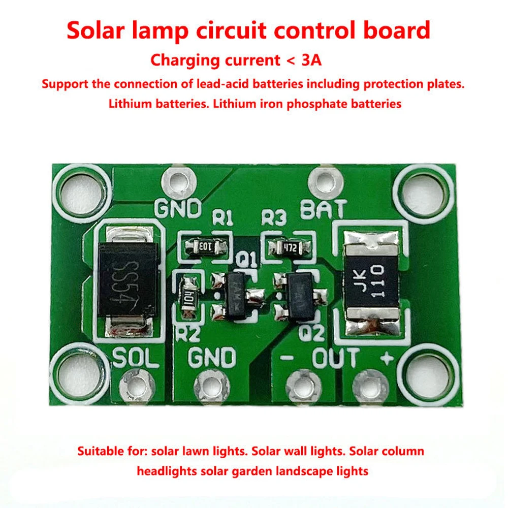 Regolatore della lampada solare 3.7V-24V 1A Regolatore della lanterna solare Scheda di controllo della lampada solare del prato Scheda PCB della lampada solare a induzione fotografica - immagine 2