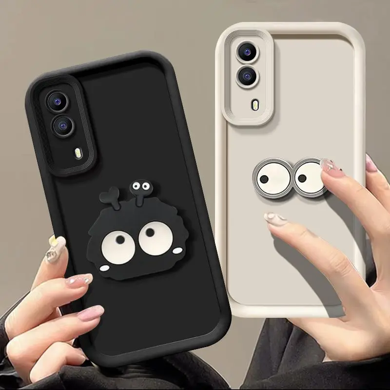 Cute 3D Eyes Coalball Silicone Shockproof Phone Case