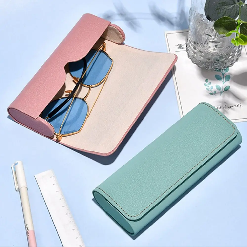 

Creative Glasses Case PU Leather Portable Sunglasses Hard Storage Box Anti-pressure Protective Eyeglass Box Eyewear Accessories