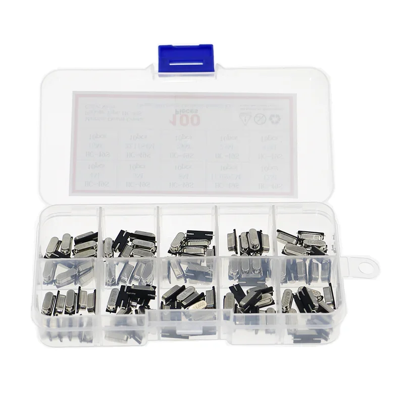 10Values HC-49S Quartz Resonator SMD Oscillator Kit 4MHz 6MHz 8MHz 12MHz 16MHz 24MHz 25MHz 48MHz 2Pin Electronic set