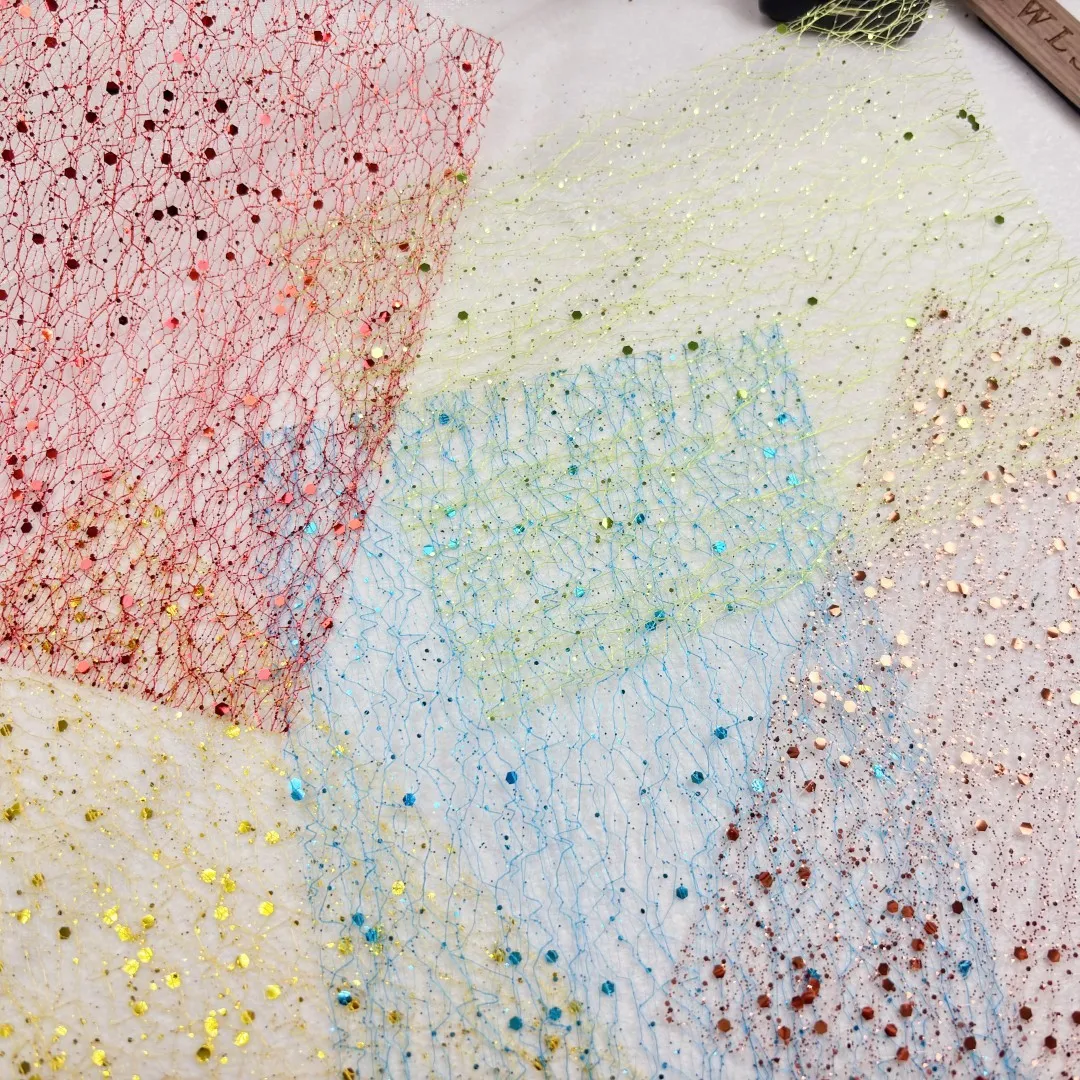 10Pcs 컬러 반짝이 장식 조각 레이스 거즈 아트지 Scrapbooking 장식 DIY 정크 저널 플래너 콜라주 배경 종이 소재