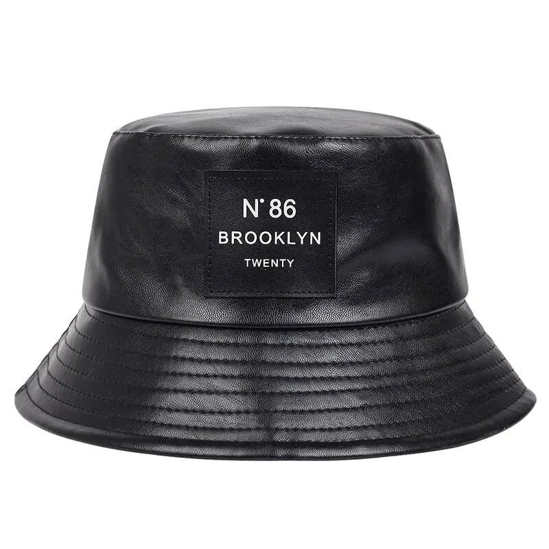 Unisex N86 Label Pu Leather Bucket Hats Fishermen Caps Outdoor Casual Cap Sunscreen Hat sun hats fisherman hat sunscreen hats sun hat bucket hats