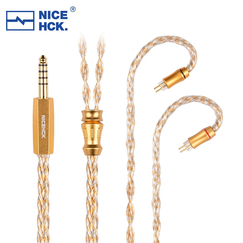 

NiceHCK GoldCrown 8N OCC+Silver Plated 5-element Alloy Super Flagship Earbud Cable 3.5/2.5/4.4mm MMCX/0.78 2Pin for IE900 N5005