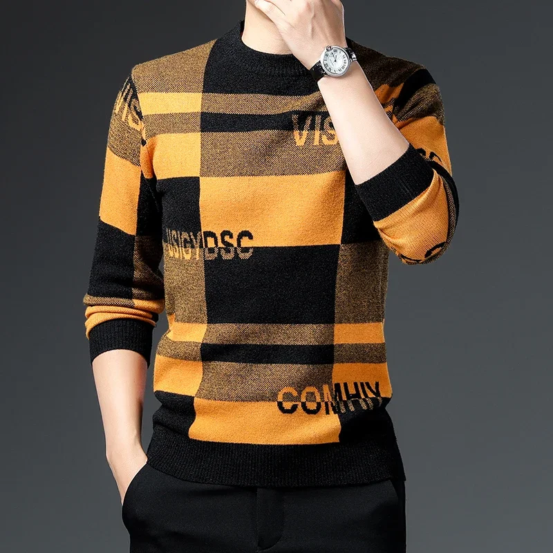 

Мужской индивидуальный, модный, сочетающийся цвет, модный, красивый, теплый, удобный, новый утепленный бархатный свитер на осень и зиму