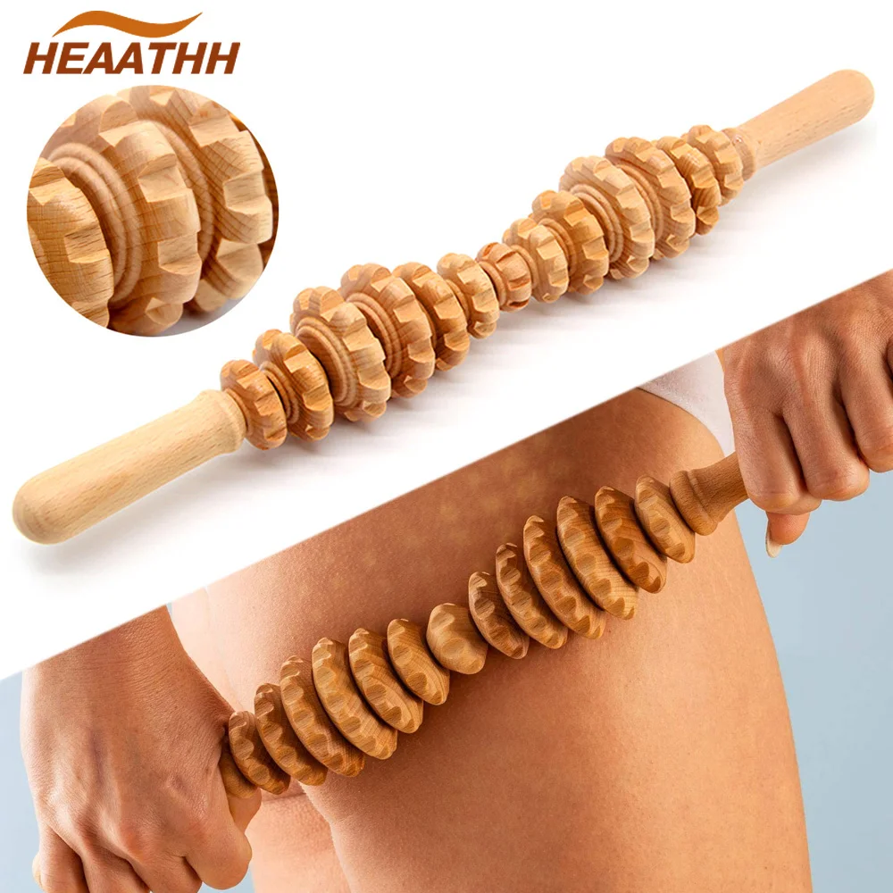 Hourglass Shape Anti Cellulite Massage Roller Stick Massage Therapy Wooden Roller Lymphatic Drainage Body Shaping Muscle Relax