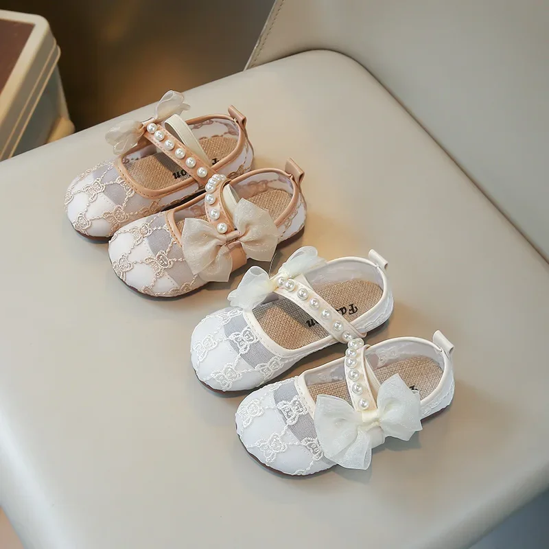 Girls Leather Flat Shoes with Embroidered Loafers for Casual Wear