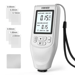 Digital Backlight LCD Thickness Gauge for Paint and Metal Coating Measurement, 0 - 2000μm Range (White)