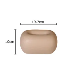 Elegant Round Corner Ceramic Tissue Box (Light brown)