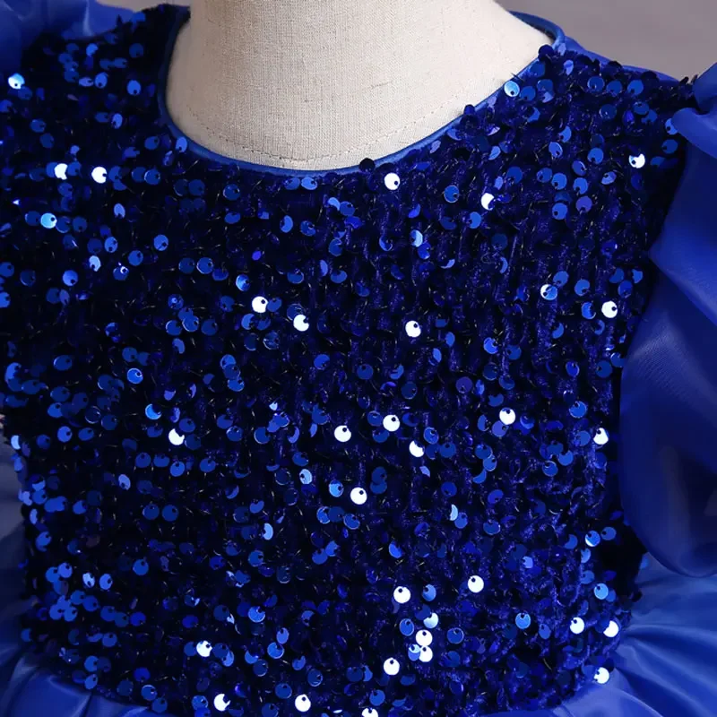 Fashion Flower Girl Dresses for Weddings Four Seasons Girls Party Dresses Short Sleeve Polyester Children Clothing Girl Dress - 4