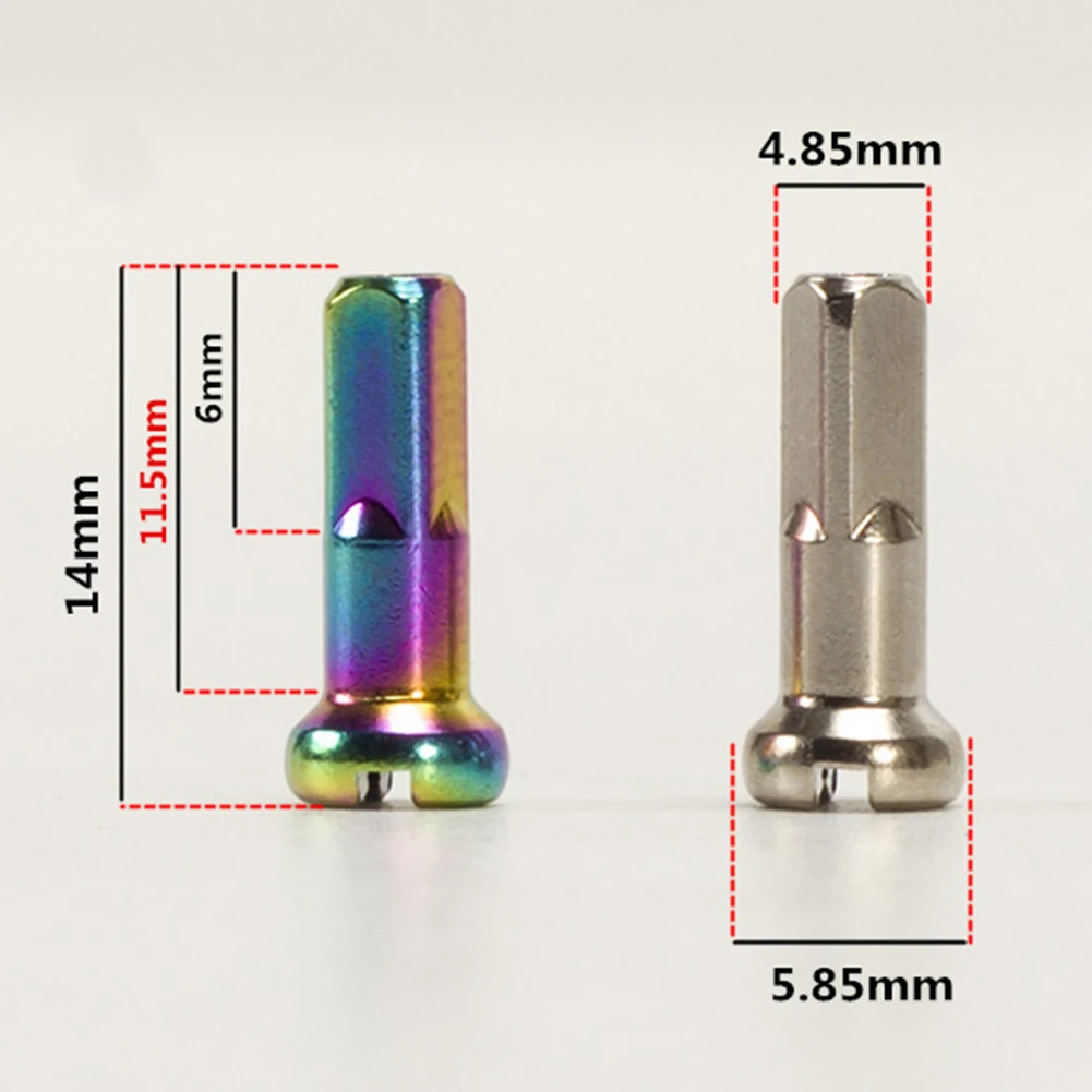 Bicycle Parts Bike Spokes Nipples 50pcs Bicycle Spoke Nipples MTB Road Bike Wheel Cap End Tip Lightweight Spoke Hats Replacement Cycling Accessories