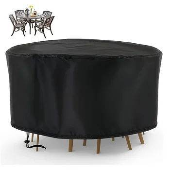 210D Outdoor Garden Furniture Round Cover Table Chair Set Waterproof Oxford Wicker Sofa Protection Patio Rain Snow Dustproof Cov