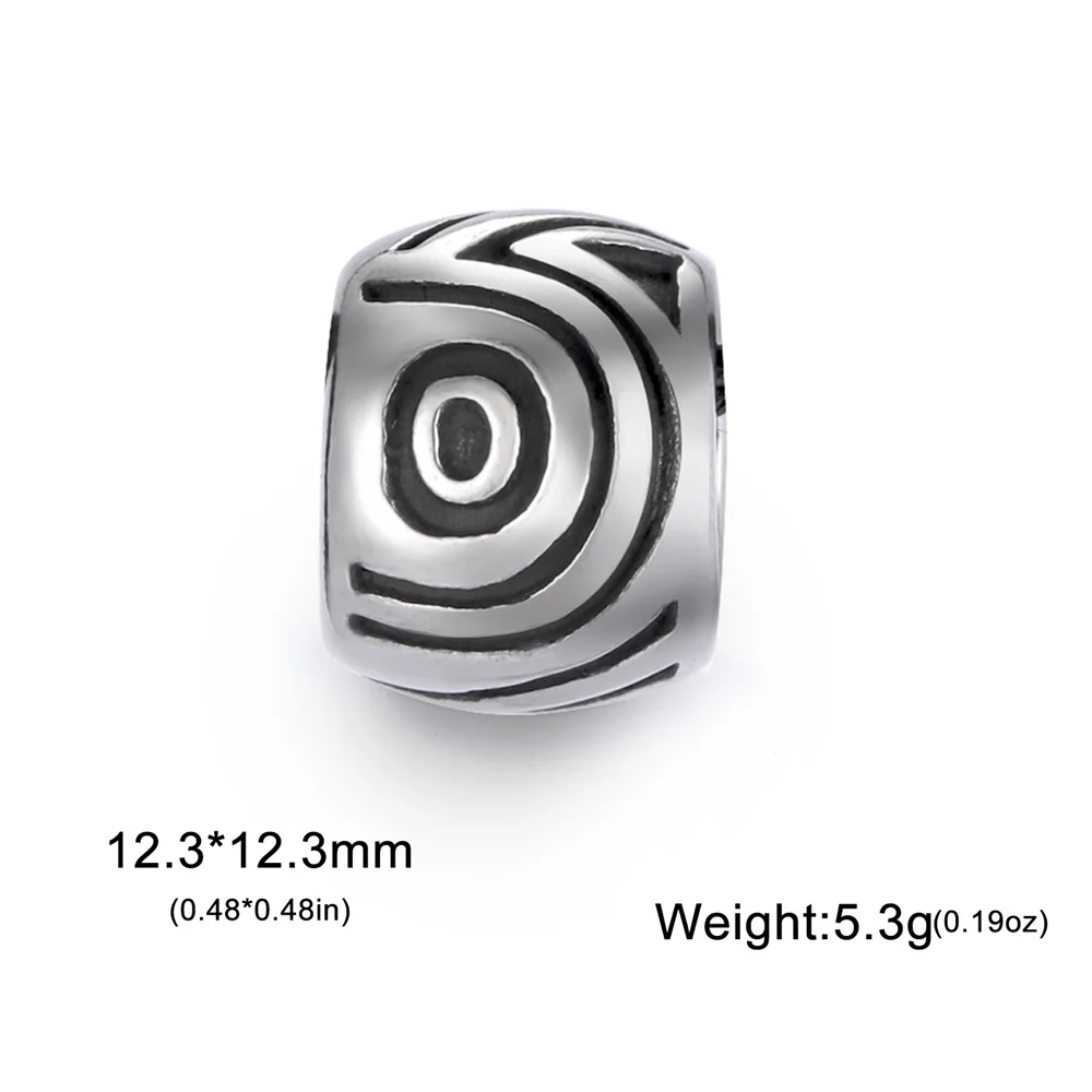 Set of 5 Vintage-Style Stainless Steel Charms