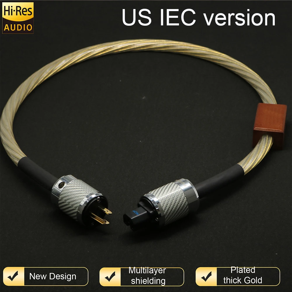 HiFi-Wechselstromkabel XSSH DIY CD-Verstärker 14 mm 7-adrig 15AWG 7N OCC versilberter Draht 2 Pins 3 Pins AU US EU IEC 20 A Stromleitung – Detail 1
