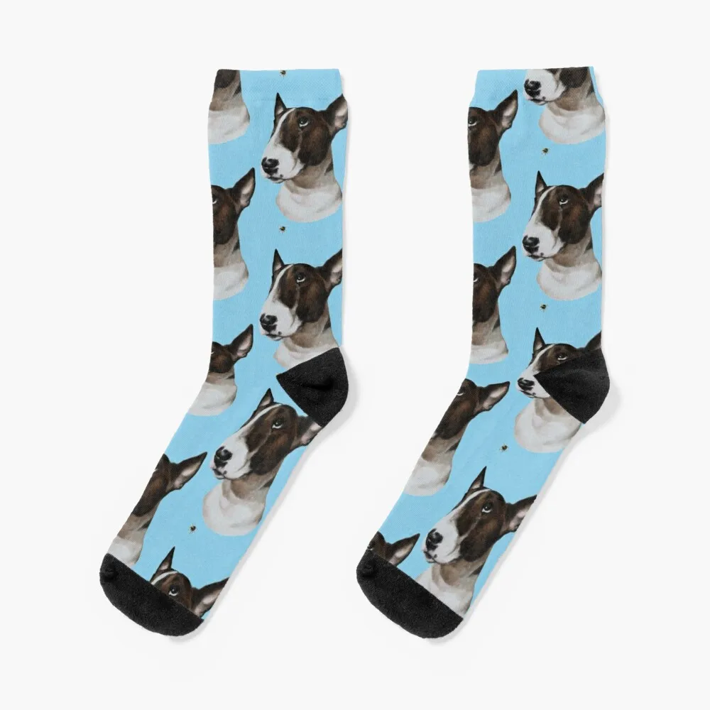 Bull Terrier Bully and Bee Socks Sports Socks For Men mobile phone bag universal iphone huawei handbags women purse cell phone skull print wallet shoulder bags sports arm bag