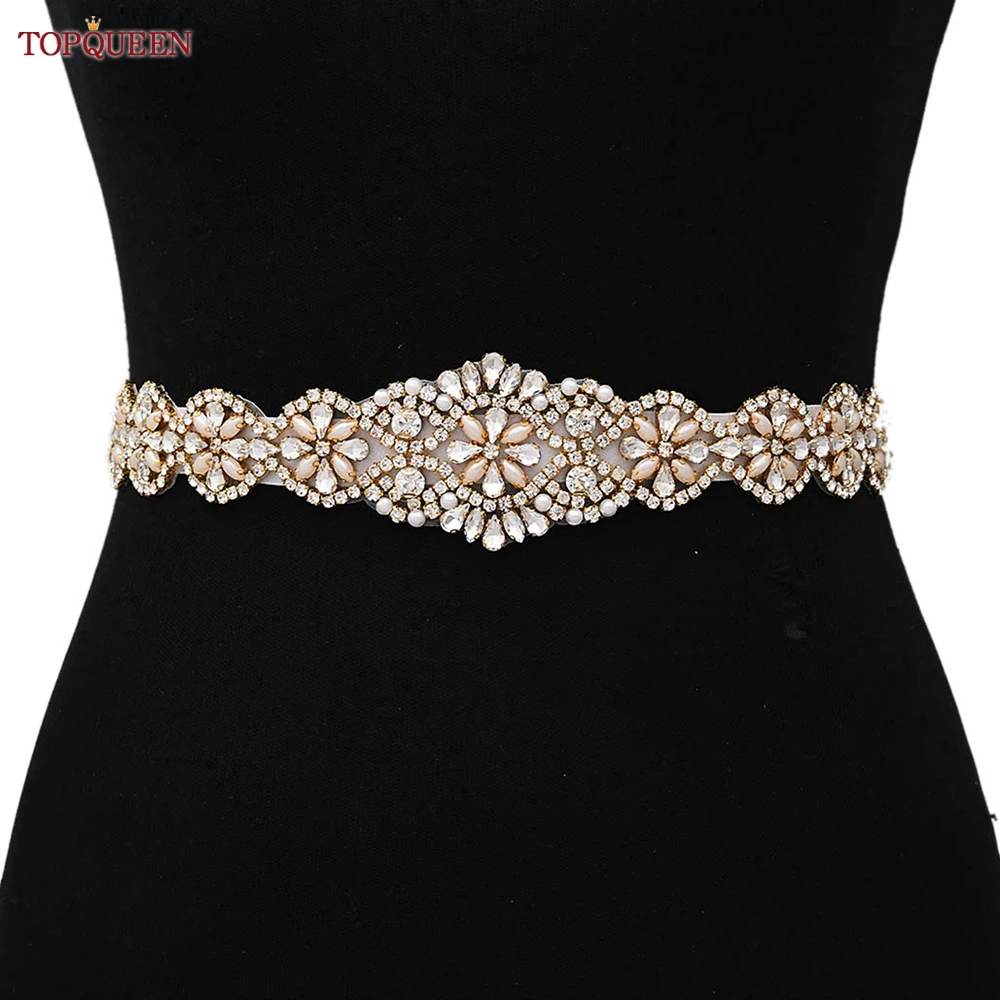 Bridal Belt Silver Gold Rhinestone Beaded Jewelry for Women Female Dresses Decoration Accessories S161