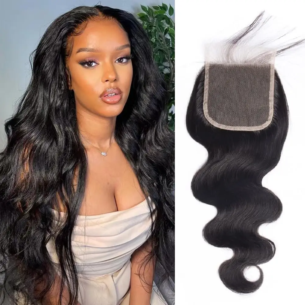 Body Wave Closure 4x4 Free Part Closure Brazilian Human Hair Body Wave Lace Virgin Human Hair Swiss Lace closure