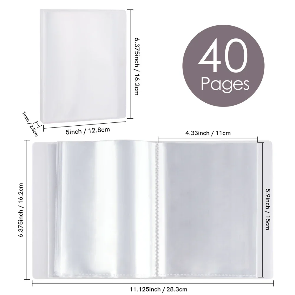 40 Pages Multipurpose A6 Clear Sticker Photo Storage Album For Scrapbooking Stamp and Dies Storage Book Organizer Folder Sheets