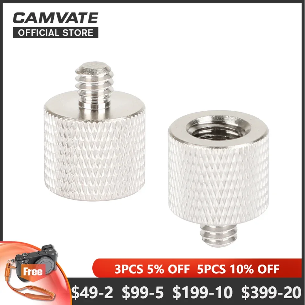 

CAMVATE Standard Screw Adapter Connector With 1/4" Male To 3/8" Female For For Quick Release (QR) Plate & Camera Tripod &Monopod