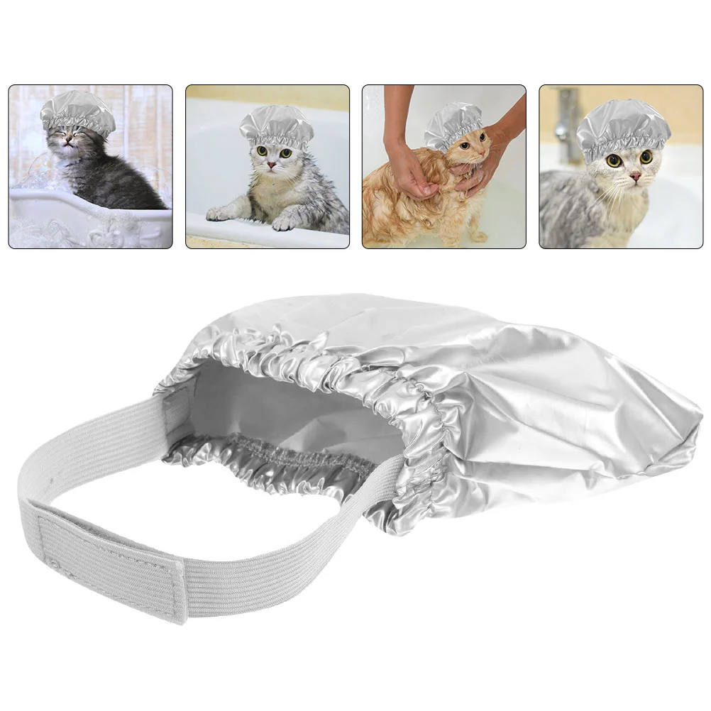 

Pet Shower Cap Reusable Puppy Shower Hat Ear Cover with Adjustable Fixed Strap