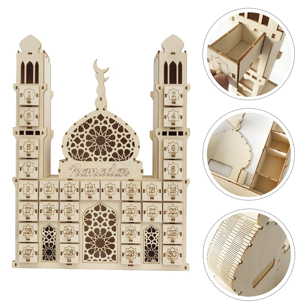 

Ornaments Creative Countdown Calendar Exquisite Advent Wooden Decoration Moroccan Lanterns Decorative Dining Table