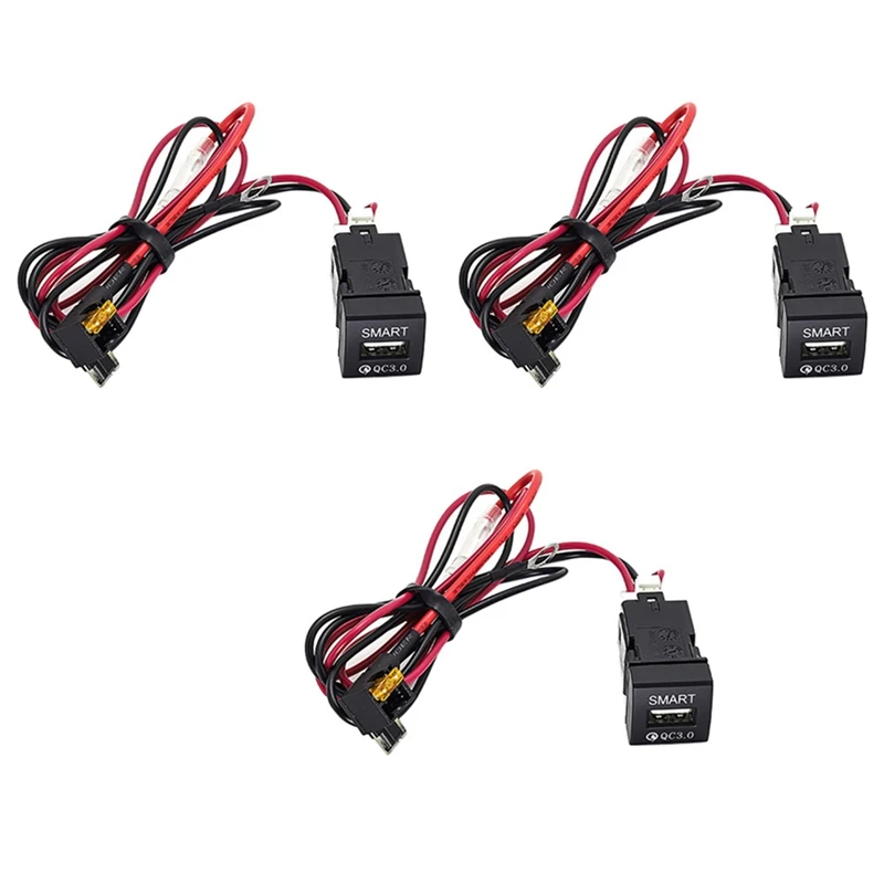 

3X автомобильное зарядное устройство USB QC3.0, автомобильное зарядное устройство с USB-портом для Toyota Ralink 2019