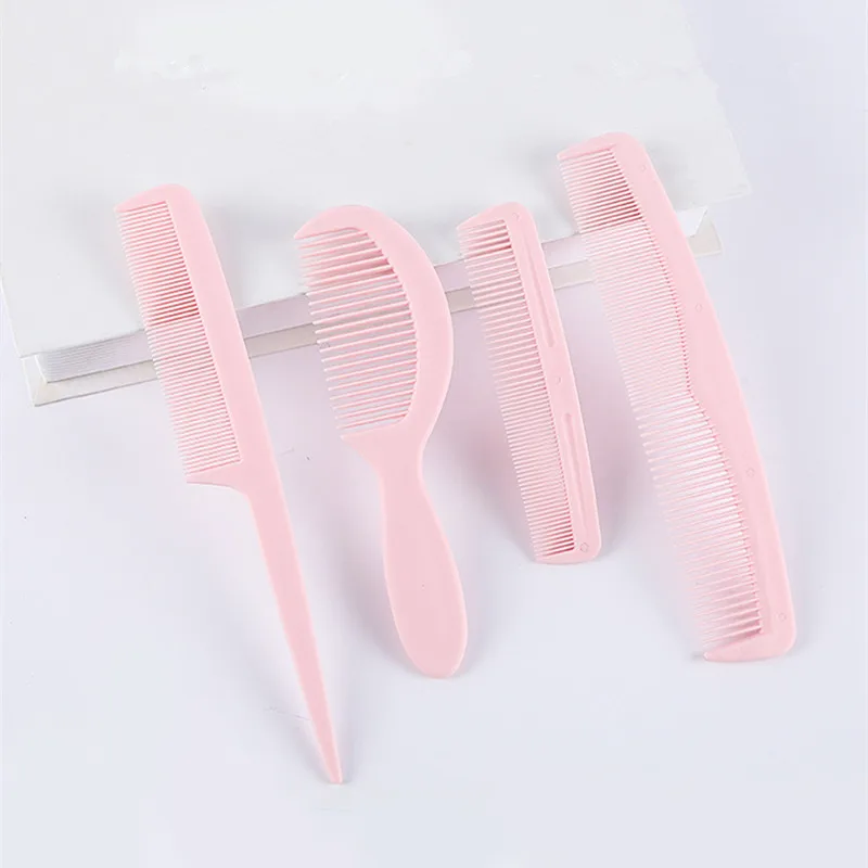 4PCS/Set Pink Black Hair Comb Barber Accessories Straightening Brush Anti-static Salon Hair Care Styling Tool for Hair Comb Curly Hair Brush Hair Styling Tools Hair Brush Comb Hair Comb Set