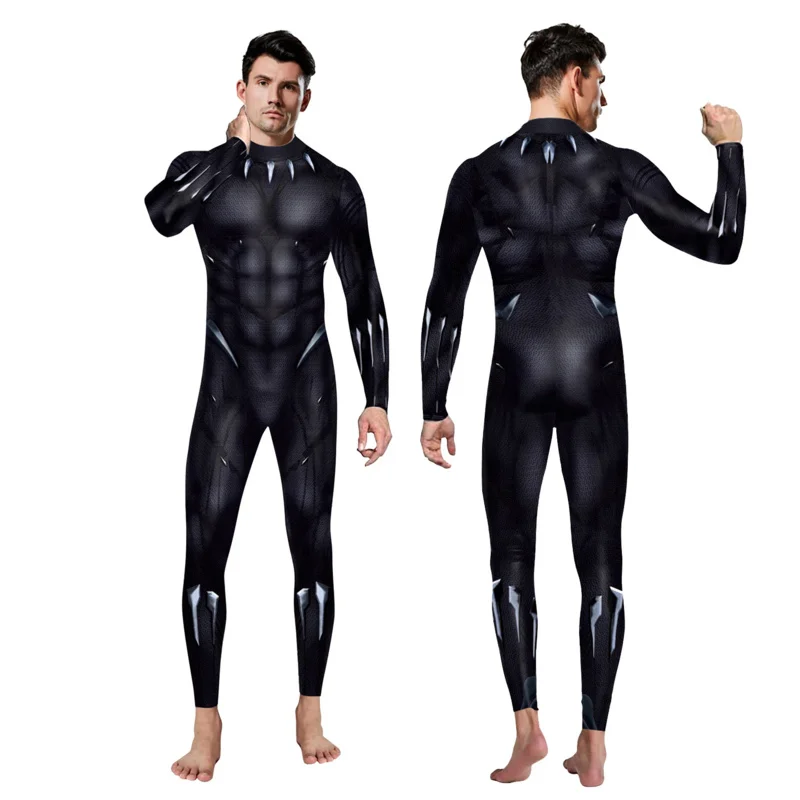 Zawaland Halloween Party Costume Stampa Digitale Tuta Stretch Zentai Catsuit Costume Cosplay Muscle Body Tute