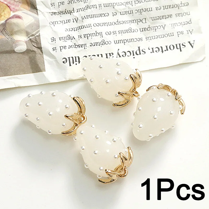 3D Resin Strawberry Shape Fruit Pendant Charms for DIY Jewelry Making Earring Necklace Bracelet Keychains