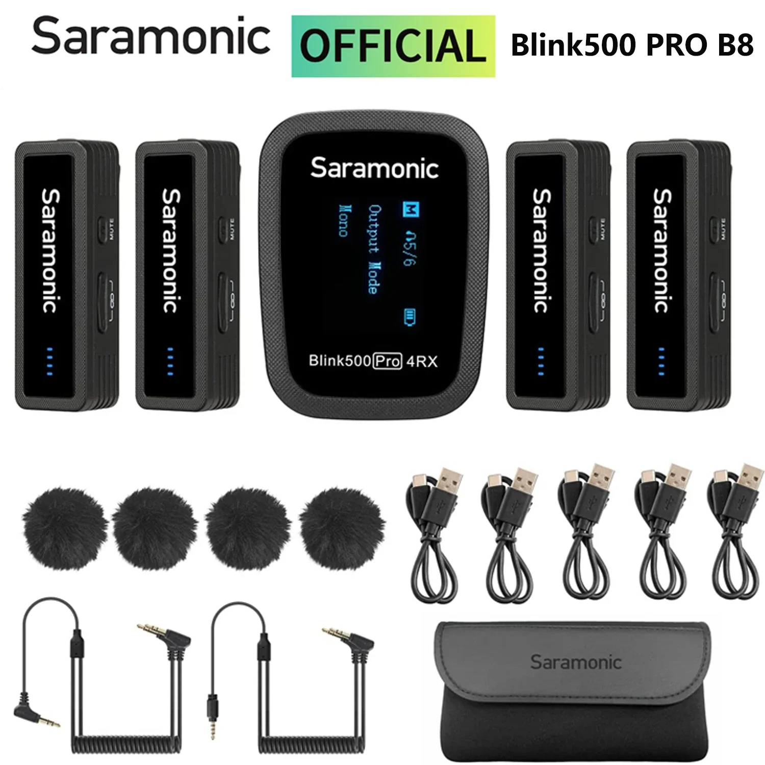 

Saramonic Blink500 Pro B8 4-канальный беспроводной петличный микрофон для камер, видеокамер, цифровых зеркальных видеокамер, беспроводной петличный микрофон для видеозаписи