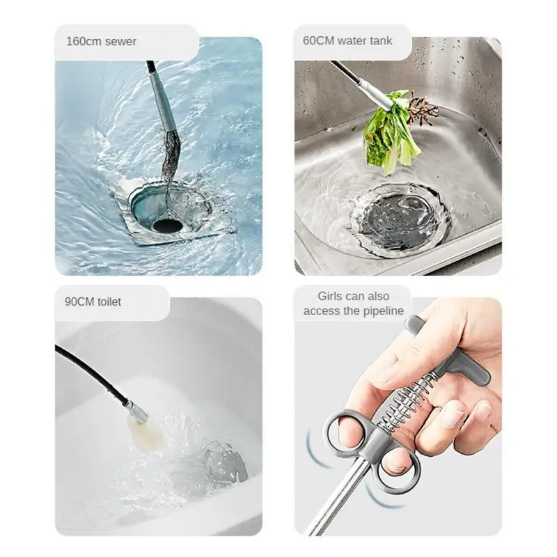 60/90/200cm Bend Curve Grabber Spring Grip Tool For Home Kitchen SinkGarden Usage 4 Claw Flexible Long Reach Pick Up Assist Tool 6